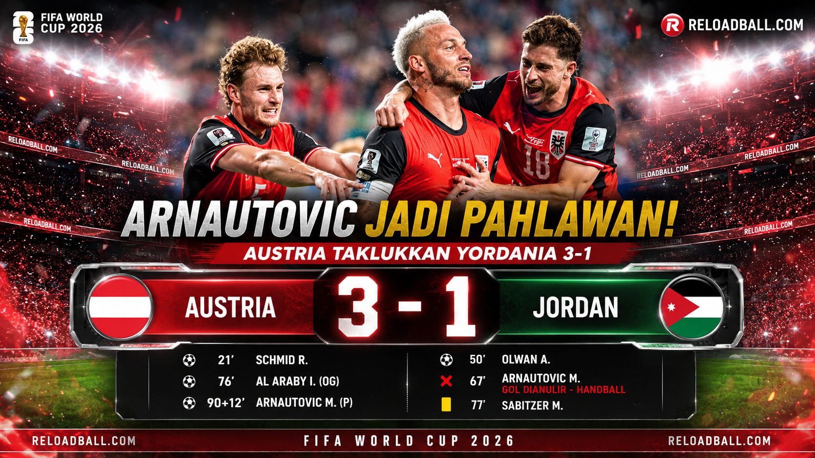 Hasil pertandingan austria vs jordania terupdate