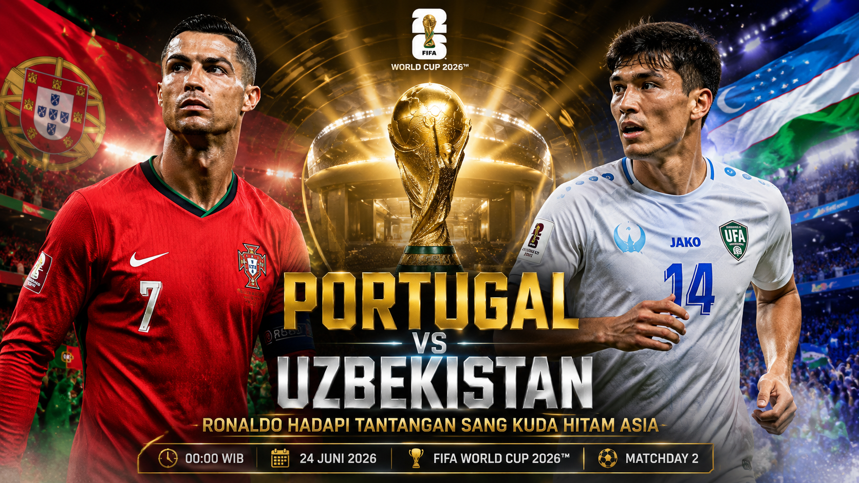 Portugal vs Uzbekistan: Prediksi, Analisa Taktik dan Peluang Ronaldo Bersinar di Piala Dunia 2026