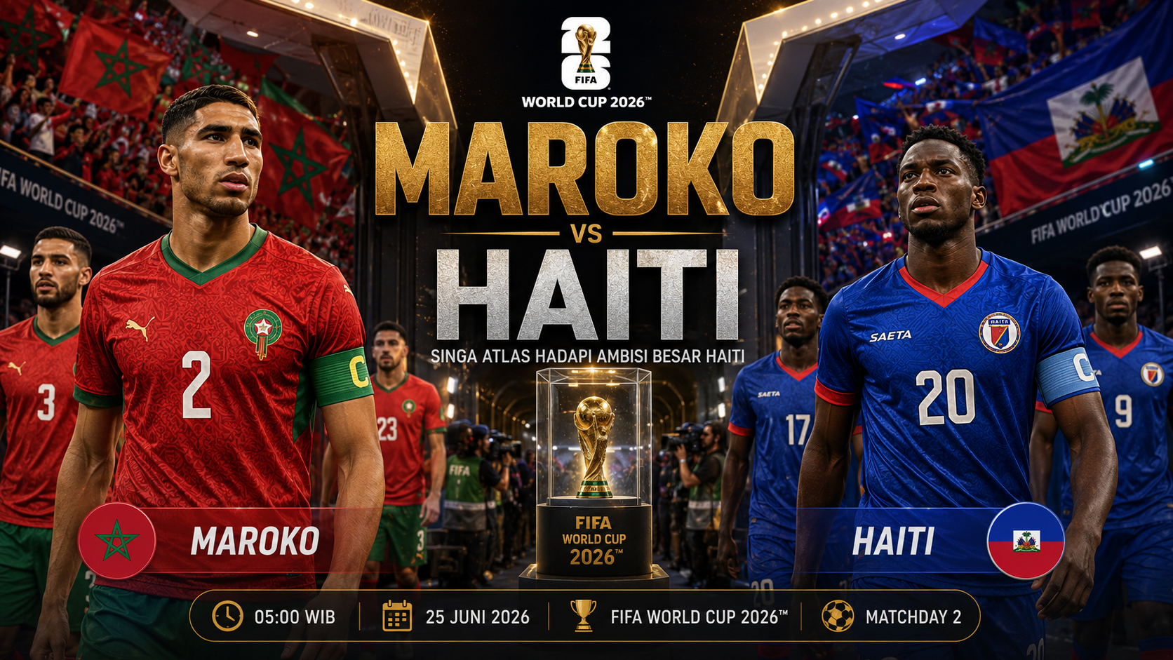 Maroko vs Haiti: Prediksi, Analisa Taktik dan Peluang Singa Atlas di Piala Dunia 2026