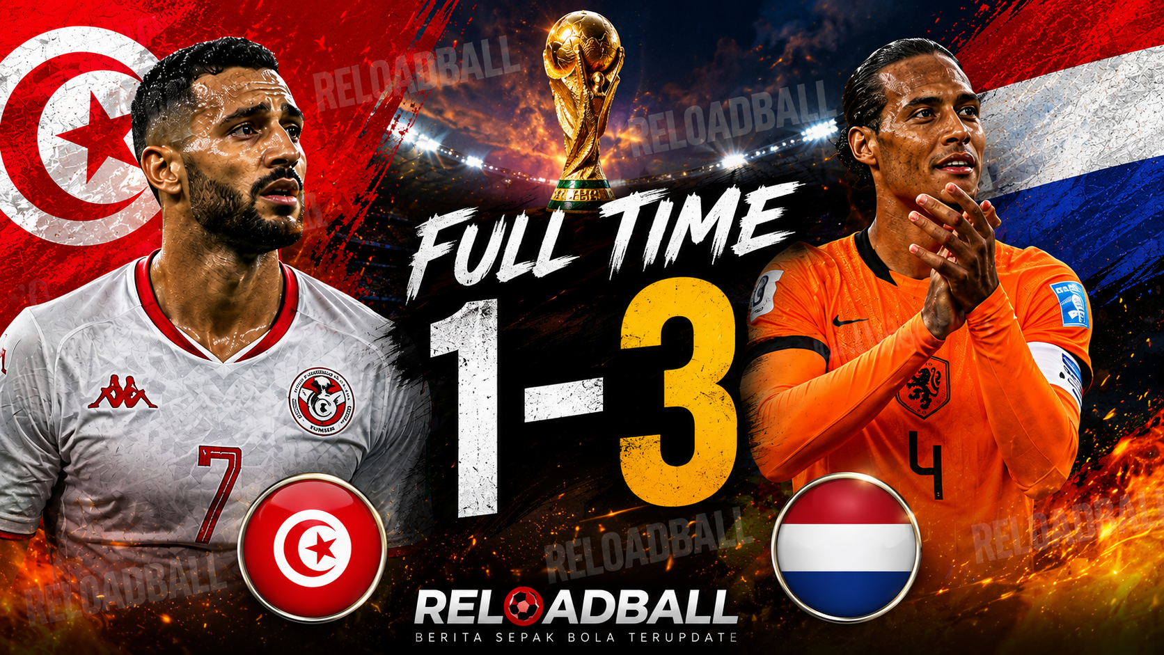 Belanda Kalahkan Tunisia 3-1, Tim Oranye Tampil Efektif di Piala Dunia 2026