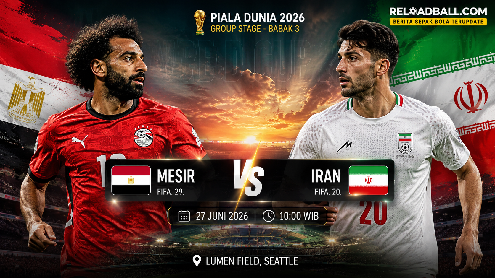 Mesir vs Iran: Prediksi Skor, Analisa Pertandingan dan Peluang Lolos Piala Dunia 2026