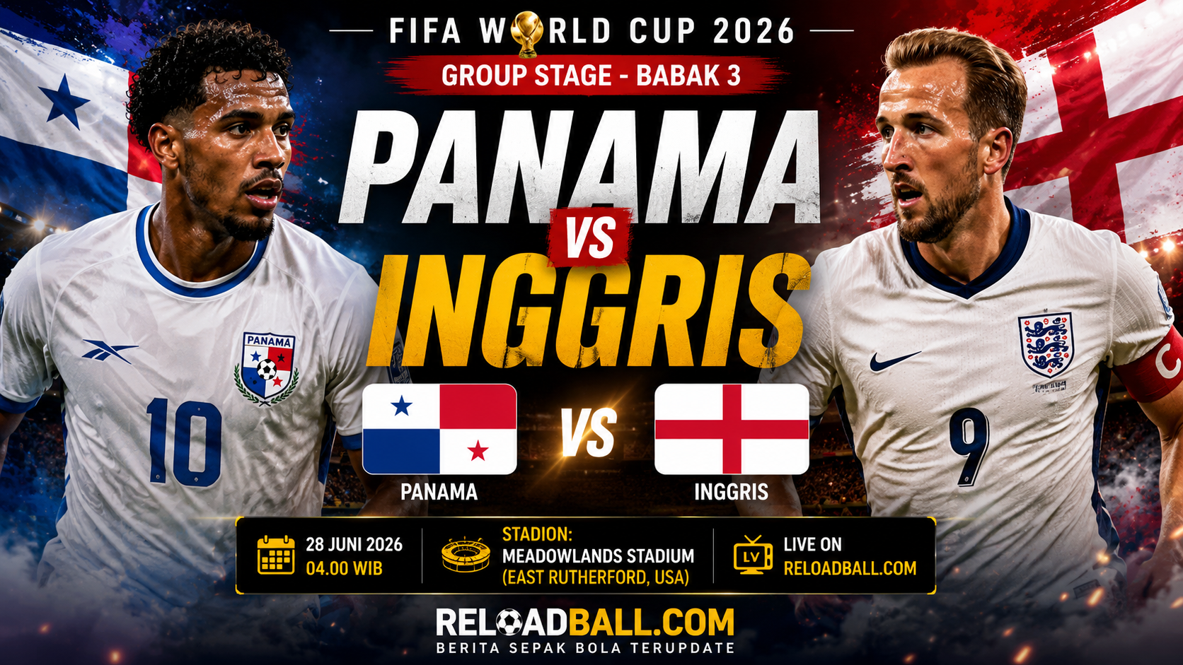 Panama vs Inggris: Prediksi Skor, Susunan Pemain dan Analisa Lengkap Piala Dunia 2026