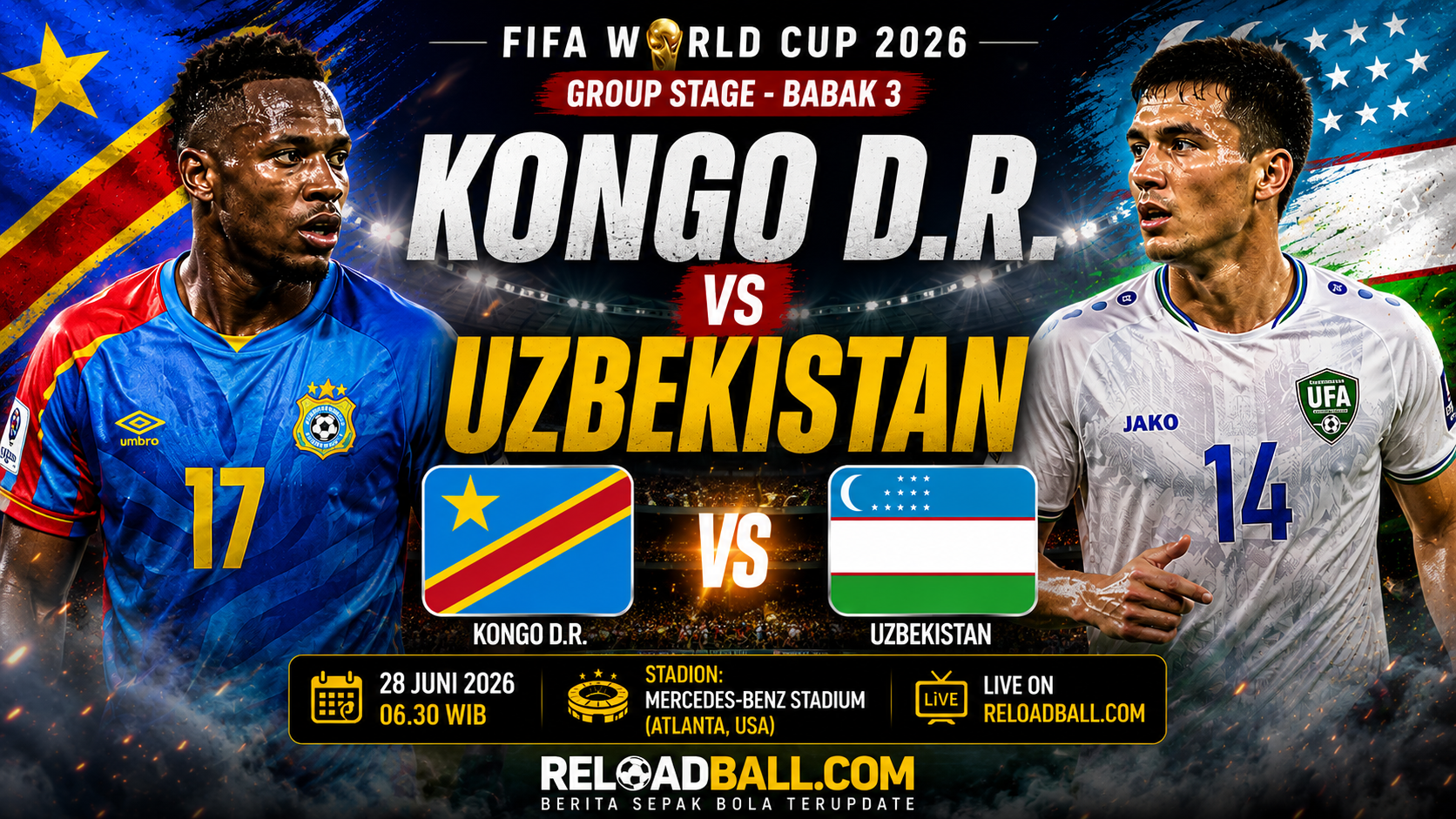 Kongo DR vs Uzbekistan: Prediksi Skor, Analisa Pertandingan dan Preview Piala Dunia 2026